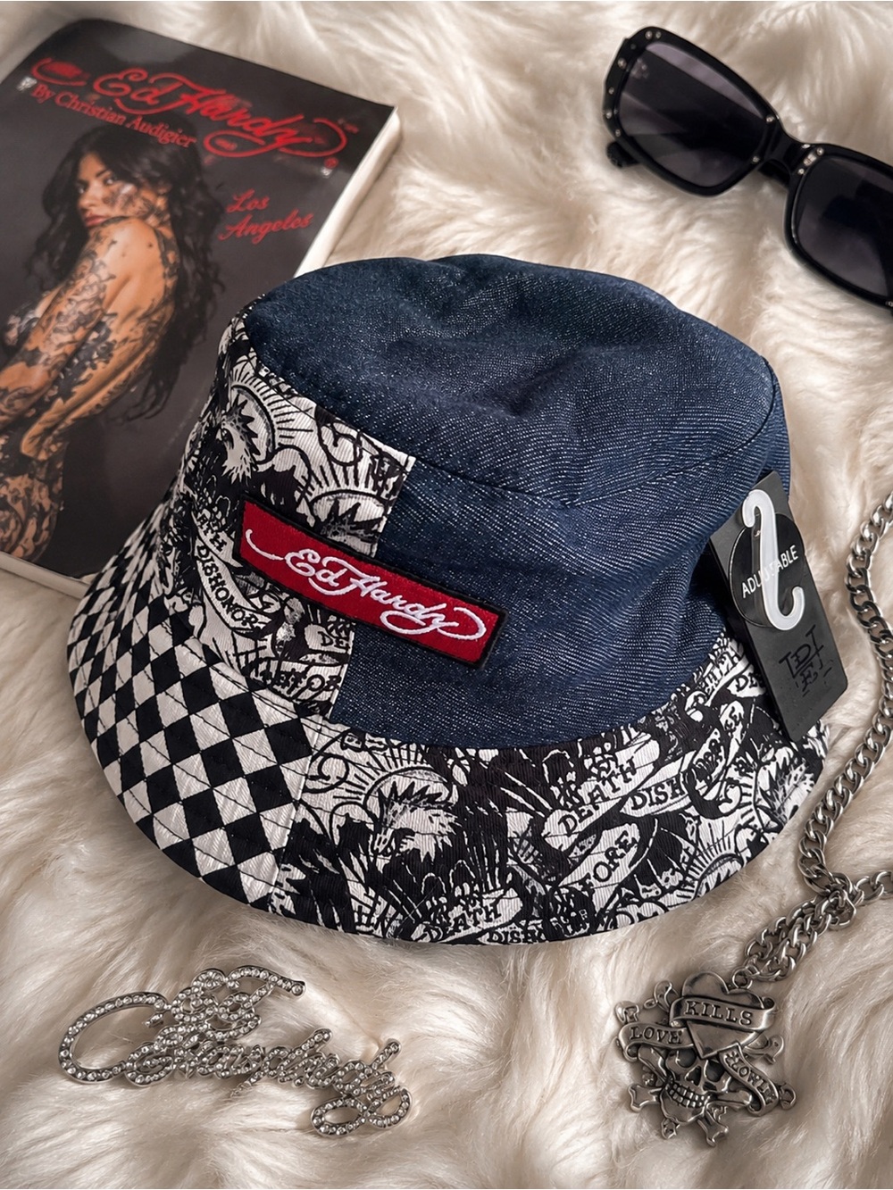 NWT Ed Hardy Y2K Adjustable Bucket Hat